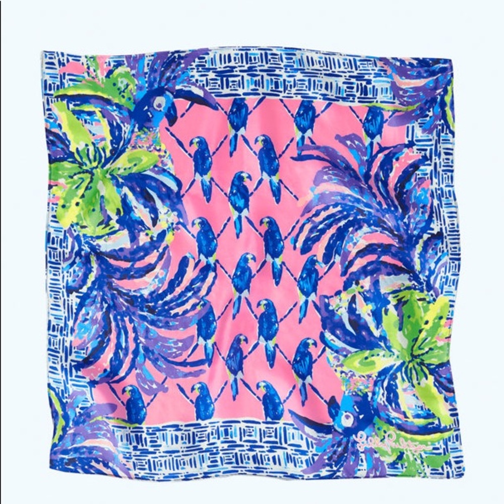 NWT Lilly Pulitzer Pecking Order Silk Scarf